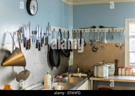 La cucina di Vernadsky ucraino di Ricerca in Antartide base, Galindez Island Foto Stock