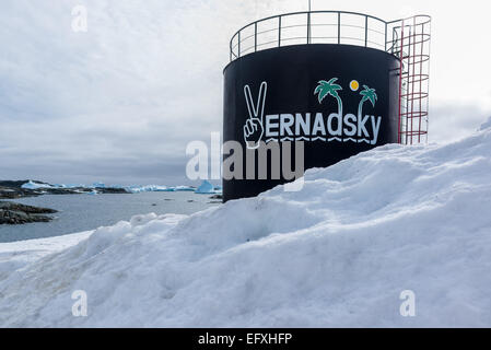 Vernadsky ucraino di ricerca in Antartide base, marin punto, galindez island Foto Stock