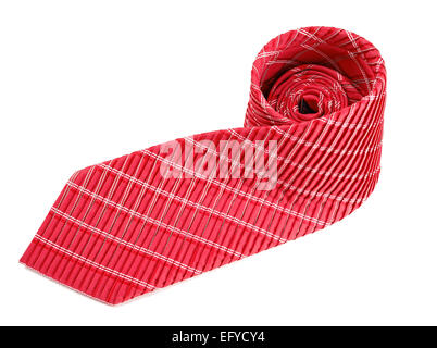 Rossa e bianca a strisce tirante isolato su sfondo bianco Foto Stock