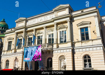 Vanha ylioppilastalo, la vecchia casa dello studente e il centro di Helsinki, Finlandia, Europa Foto Stock