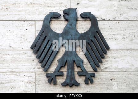 Federazione eagle al ricevimento del Ministero degli Esteri della Repubblica federale di Germania sulla Werderschen Markt di Berlino. Foto Stock