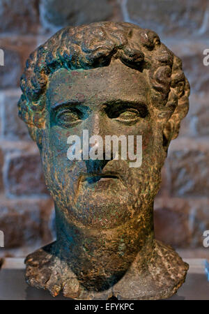 L'imperatore Antonino Pio ( Titus Fulvius Aelius Hadrianus Antonino Augusto Pio ) 86 AD - 161 D.C. Romano Germanico Museo Colonia Germania Foto Stock