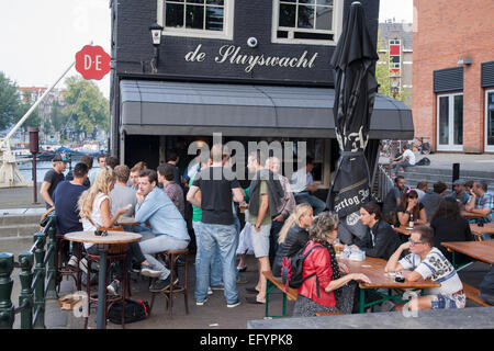 Il Cafe de Sluyswacht, Amsterdam, Olanda Foto Stock
