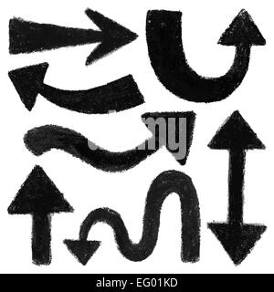 Set di freccia nera forme. Foto Stock