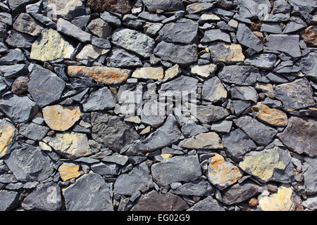La texture di un muro fatto di pietra vulcanica Foto Stock