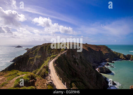 La Coupee su Sark isole del canale Foto Stock