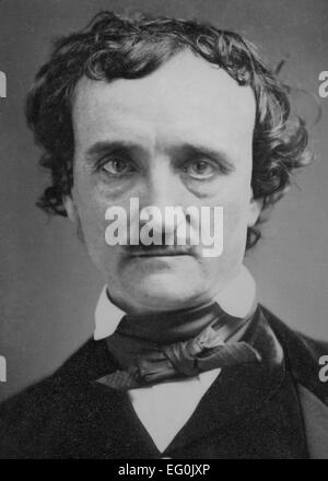 EDGAR ALLAN POE (1809-1849) lo scrittore americano nel 1849 Foto Stock