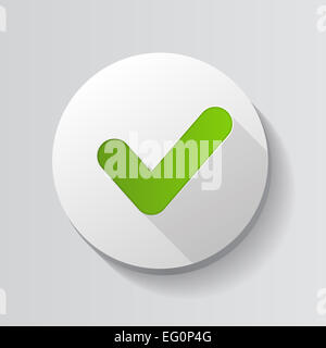 Segno di spunta verde pulsante icona illustrazione vettoriale Foto Stock Segno di spunta verde pulsante icona illustrazione vettoriale Foto Stock