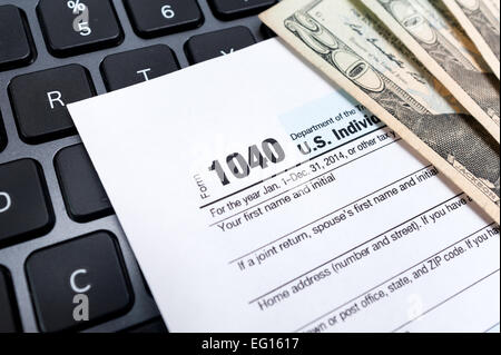 Tassa individuale return form 1040 Foto Stock