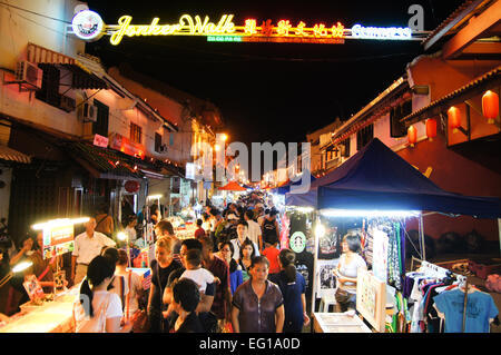 Malacca mercato notturno su Jonker street, Malaysia Foto Stock