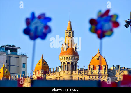 Dettaglio. Casi Rocamora. Barcellona, in Catalogna, Spagna. Foto Stock