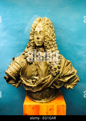 Busto in bronzo del Gran Maestro Don Antonio Manoel de Vilhena nell'Manoel Theatre - Valletta, Malta Foto Stock