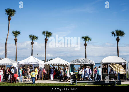 Sebastian Florida, Sebastian River Waterfront fine Art and Music Festival, venditore di venditori, bancarelle stand commerciante mercato, Foto Stock