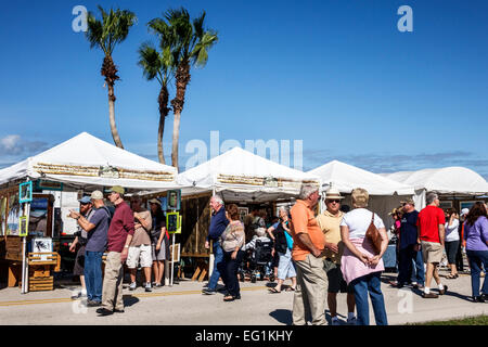 Sebastian Florida, Sebastian River Waterfront fine Art and Music Festival, venditore di venditori, bancarelle stand commerciante mercato, Foto Stock