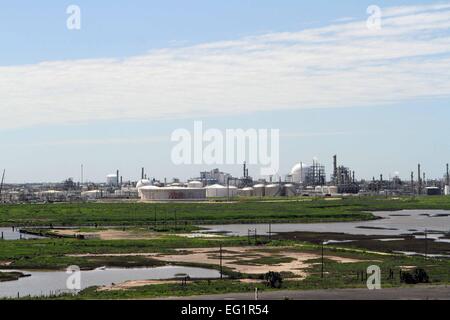 Raffineria di petrolio a Houston, Texas. Foto Stock