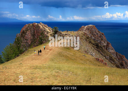 Olkhon island, costa tra Khoboy e Ugury, Lago Baikal, Russia Foto Stock