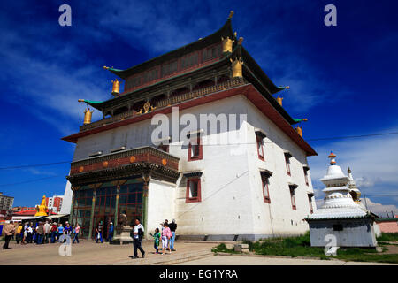 Monastero Gandan, Migjid Janraisig tempio (1913), Ulan Bator, Mongolia Foto Stock