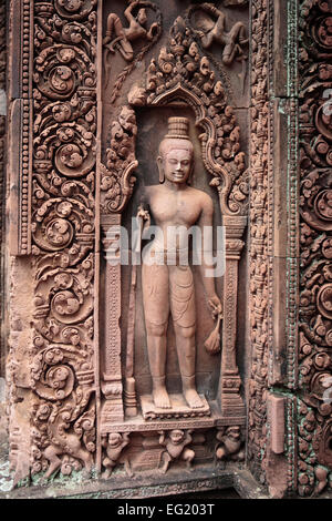 Il Banteay Srei temple (967), Angkor, Cambogia Foto Stock