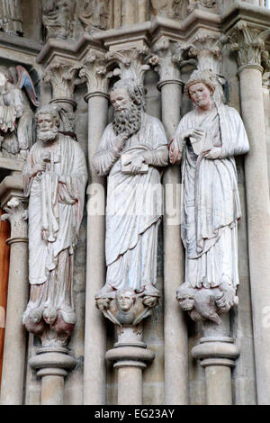 Portale della Cattedrale di Notre Dame (1235), Losanna, Svizzera Foto Stock