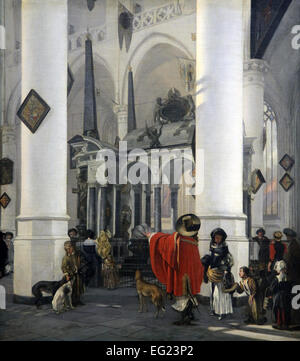 Emanuel De Witte 1616-1618.interno della Nieuwe Kerk di Delft con la tomba di Guglielmo il Silent 1656 Foto Stock