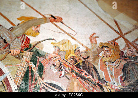 Battaglia tra Alessandro e Dario da Pompei (120 BC), Mosaico, Museo Archeologico Nazionale Napoli, campania, Italy Foto Stock