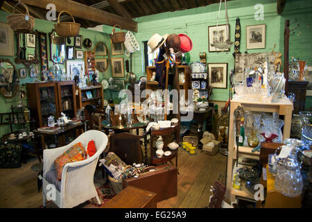 All'interno di un negozio di antiquariato - Waterside Centro Antico, Ely, Inghilterra Foto Stock