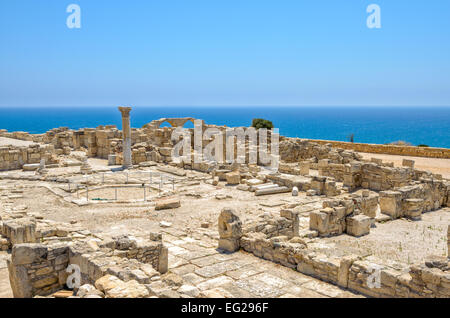 Resti di una basilica paleocristiana nella città antica Kourion su Cipro Foto Stock