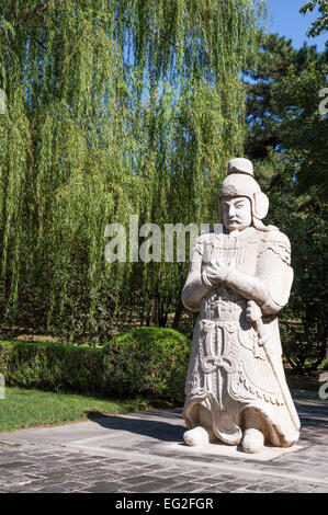 Statua di carattere generale sulla Via Sacra delle tombe Ming Changling, Pechino, Cina. Patrimonio mondiale dell UNESCO Foto Stock