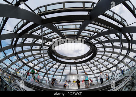 Open-air occhio della cupola del Reichstag di Berlino, capitale della Germania, l'Europa. Foto Stock