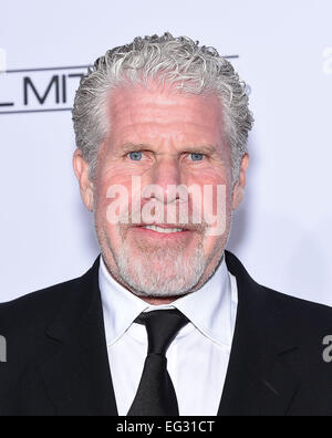 Hollywood, California, USA. Xiv Feb, 2015. Ron Perlman arriva per gli artisti per la cosmesi & Hair Stylist Guild Awards 2015 presso il Teatro Paramount. Credito: Lisa O'Connor/ZUMA filo/Alamy Live News Foto Stock