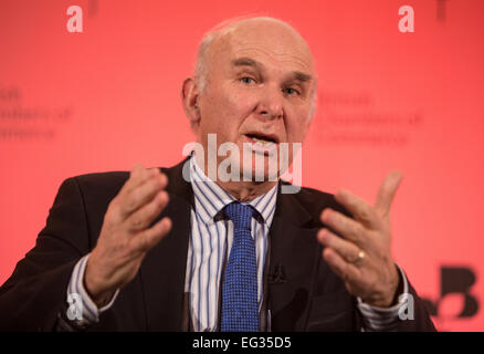 Vince cavo in corrispondenza del le Camere di commercio britanniche conferenza di Londra Foto Stock