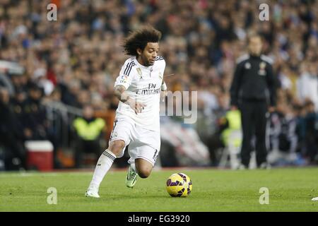 Madrid, Spagna. Xiv Feb, 2015. Marcelo (reale) Calcio/Calcetto : spagnolo "Liga BBVA' match tra il Real Madrid CF 2-0 RC Deportivo al Santiago Bernabeu di Madrid in Spagna . Credito: Mutsu Kawamori/AFLO/Alamy Live News Foto Stock