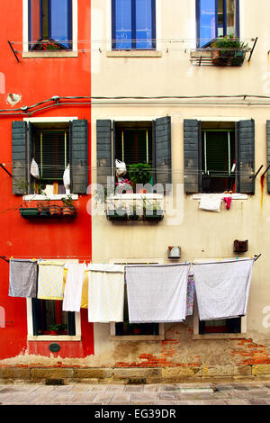 Stendibiancheria outdoor a Venezia, Italia Foto Stock