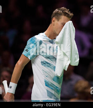 Rotterdam, Paesi Bassi, 15 Feb, 2015. Il palaconcerti AHOY, ABN AMRO World Tennis Tournament, Tomas BERDYCH (CZE) Credito: Henk Koster/Alamy Live News Foto Stock