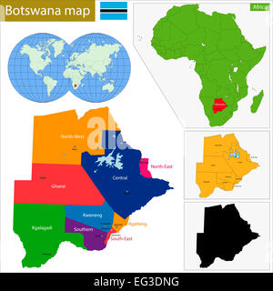 Mappa di Botswana Foto Stock