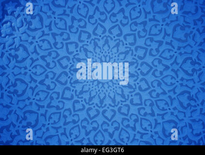 Oriental ornamenti soffitto in gesso, versione blu Foto Stock