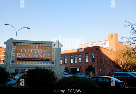 Il Cotton Exchange , acqua entrata sulla strada in Wilmington, Carolina del Nord Foto Stock