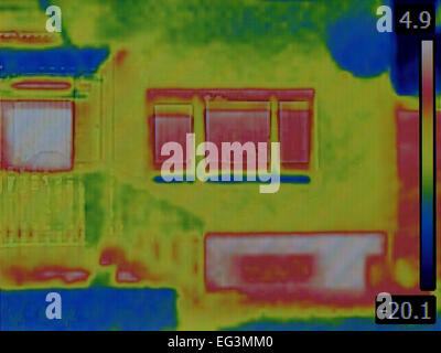 Immagine termica della casa Foto Stock