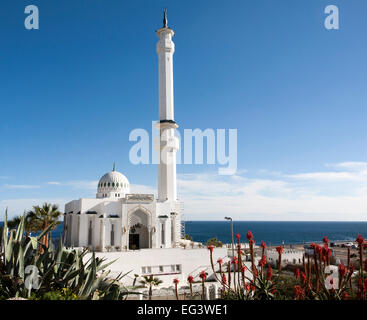 La moschea di custode delle due Sante Moschee, Europa Point, Gibilterra, British Overseas territorio in Europa meridionale Foto Stock