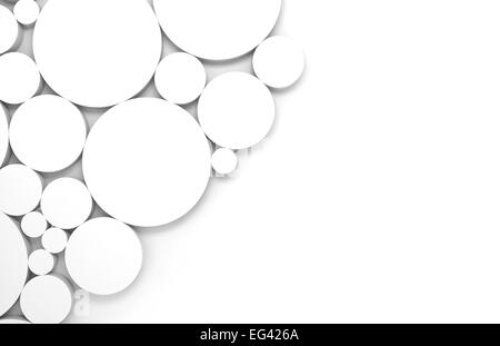 Abstract white digitali 3D sfondo con anelli di sfiato pattern Foto Stock