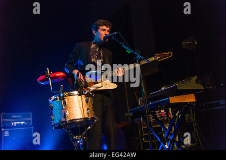 Austin, TX, Stati Uniti d'America. Il 15 febbraio 2015. Noè Sierota di American indie pop band Echosmith.©J. Dennis Thomas/Alamy Live Foto Stock