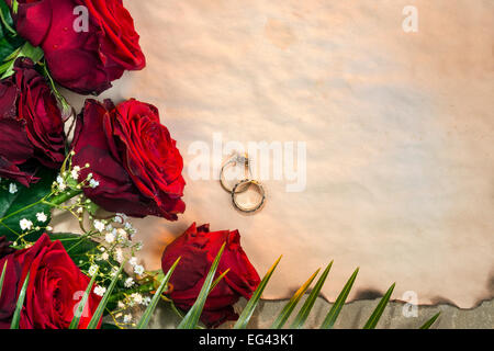 Rose rosse - giorno di nozze Foto Stock