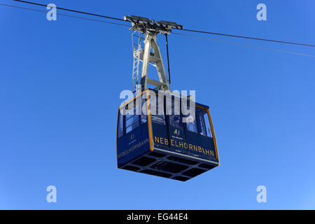 Cabina della funivia Nebelhorn, Nebelhorn, Oberstdorf, Oberallgäu Alpi, Oberallgäu superiore district, Baviera, Germania Foto Stock