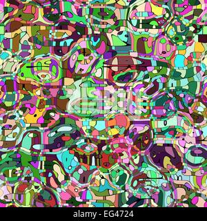 Variopinto mosaico intrecciate illustrazione dello sfondo. Foto Stock