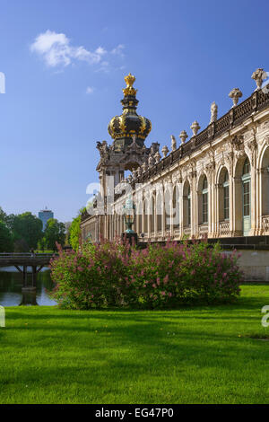 Esterno, Kronentor gate, Zwinger, Dresda, Sassonia, Germania Foto Stock