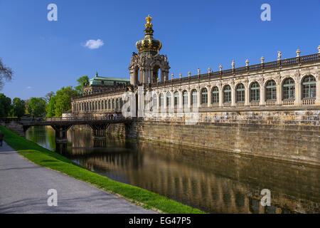 Esterno, Kronentor gate, Zwinger, Dresda, Sassonia, Germania Foto Stock