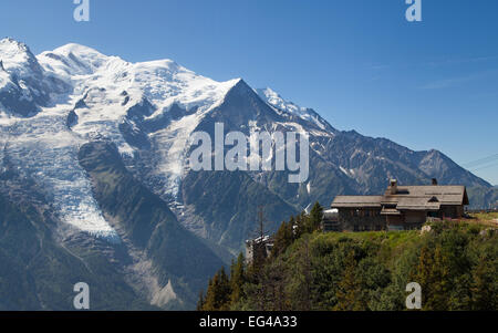 Mont Blanc dal Brevent, Chamonix-Mont-Blanc, Francia. Foto Stock