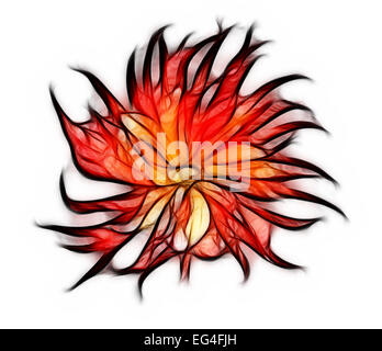 Abstract fractal carta da parati floreale. Isolato su sfondo bianco Foto Stock