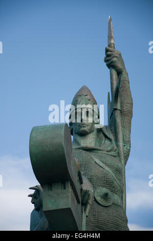 Statua di Leif Erikson, scoprire di America del Nord, a Reykjavik, Islanda Foto Stock