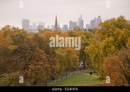 In autunno (caduta) in Primrose Hill Park, Londra, Inghilterra Foto Stock